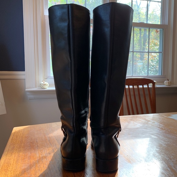 Etienne Aigner Women’s Black Leather Riding Boots - Picture 3 of 9